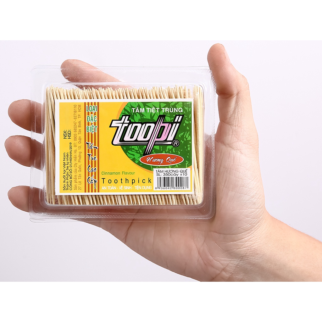 Tăm Tiệt Trùng Toopi Hương Quế (Hộp Vuông)