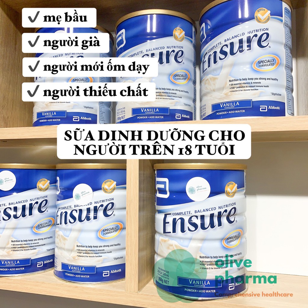 Sữa Ensure Úc (850g) vị vani mẫu mới