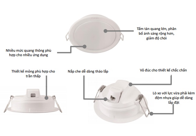 Bộ đèn downlight Led MESON 59202 7w D105