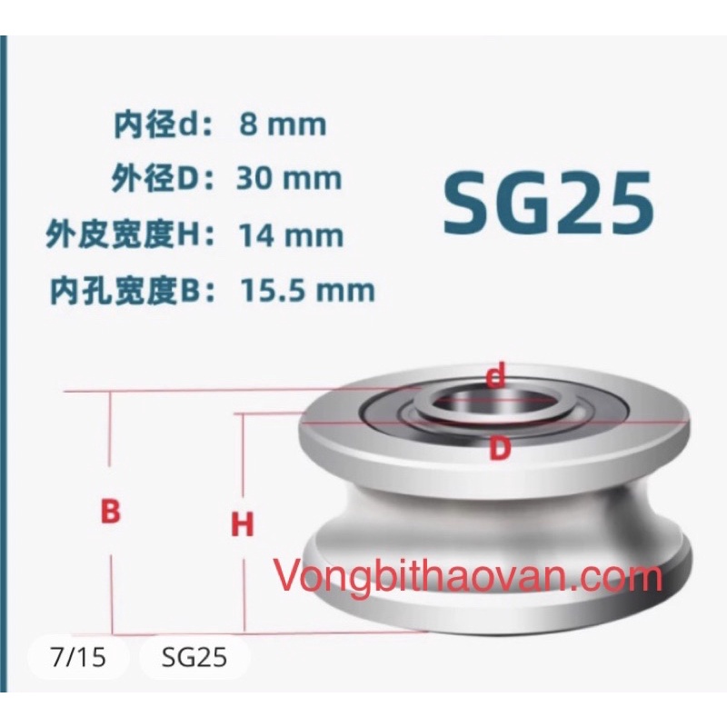 Vòng Bi Ròng Rọc Chữ U SG15 SG10 SG20 SG25 SG66 SG35