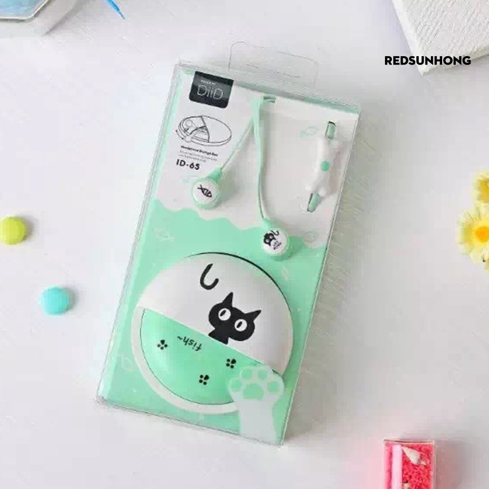 Tai Nghe Nhét Tai Hình Mèo Đáng Yêu Có Mic