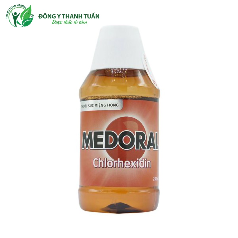 Nước súc miệng Medoral 250ml Merap - Hỗ trợ điều trị và ngăn ngừa viêm, nhiễm khuẩn họng, miệng (Chlorhexidine 250ml)