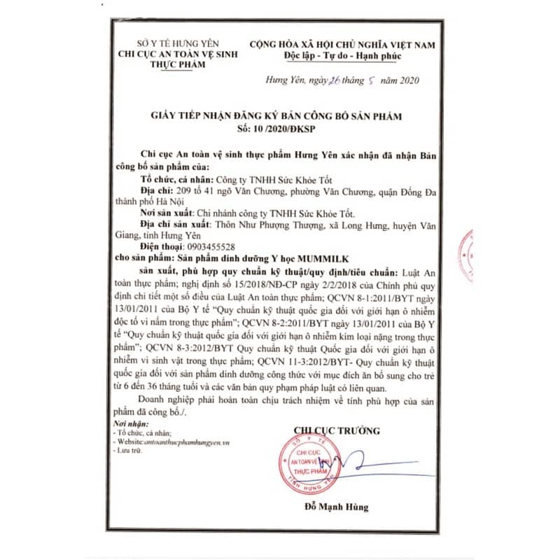 Cốm lợi sữa Mummilk Đông Trùng Hạ Thảo hộp 20 gói