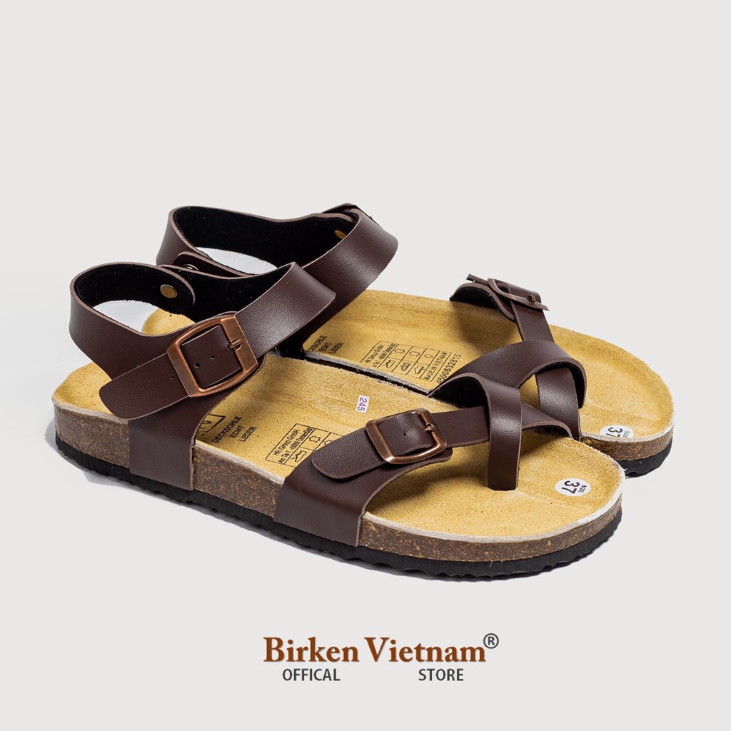 MÃ PU14 Sandal DA PU Đế Trấu Quai Xỏ Ngón Unisex Birken Vietnam Bioline