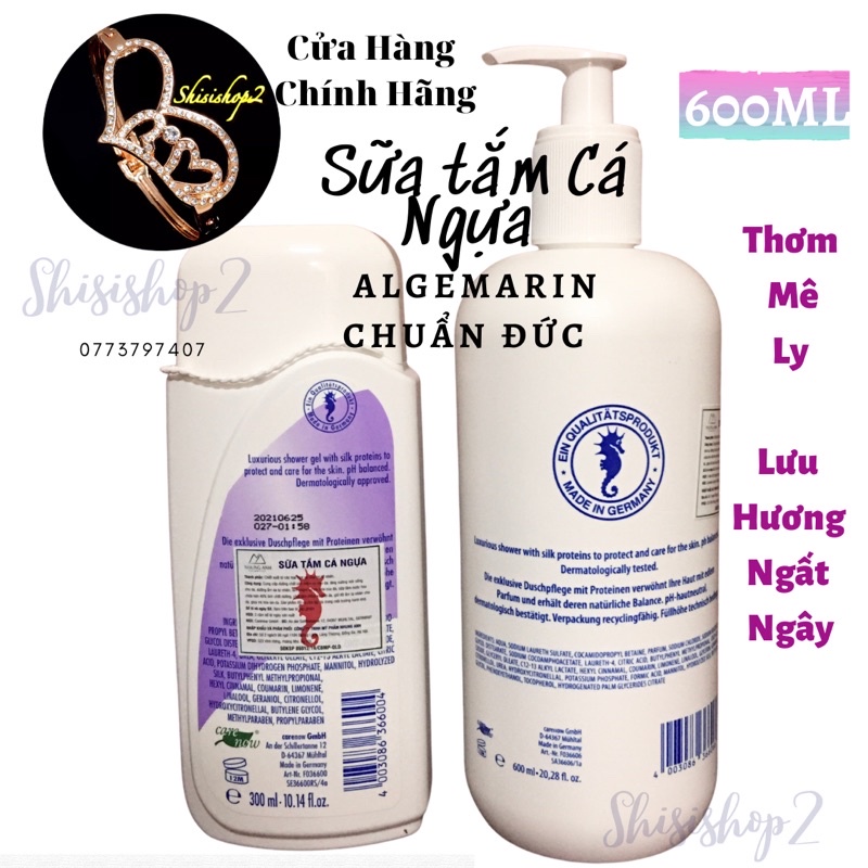 Combo 6 chai Sữa Tắm Cá Ngựa ALGEMARIN CHUẨN ĐỨC 300-600ml Siêu thơm