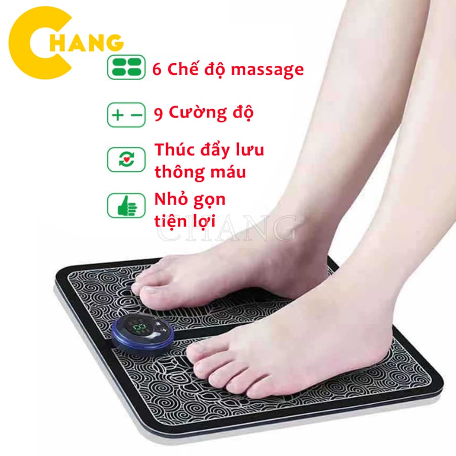 Thảm Massage Chân EMS Giúp Lưu Thông Khí Huyết, Giảm Đau Mỏi Chân, Chăm Sóc Sức Khỏe, Pin Sạc, Màn Hình Kỹ Thuật Số