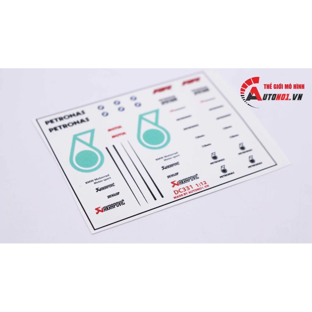 DECAL NƯỚC ĐỘ BMW S1000RR PETRONAS 1:12 AUTONO1 DC331