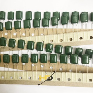[SET 50 CON] Tụ Mica 2A104J 0.1uF 2A 5%, Tụ Giấy 104J Xanh Lá Đóng Dây, Linh Kiện Điện Tử