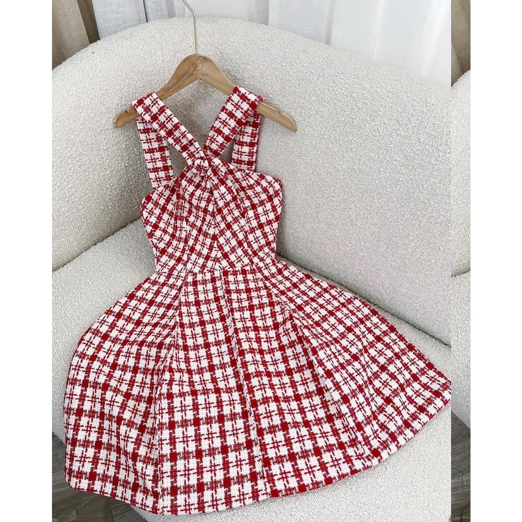 [ ZUKY CLOTHING ] Đầm bố yếm soắn trước siêu xinh