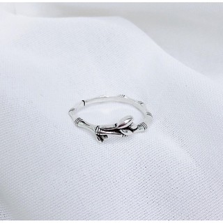 Nhẫn bạc thái lá trúc