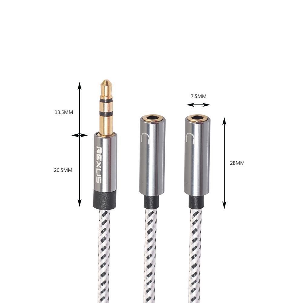 Cáp Chuyển Đổi Âm Thanh 3.5mm Đầu Đực Sang 2 Đầu Cái
