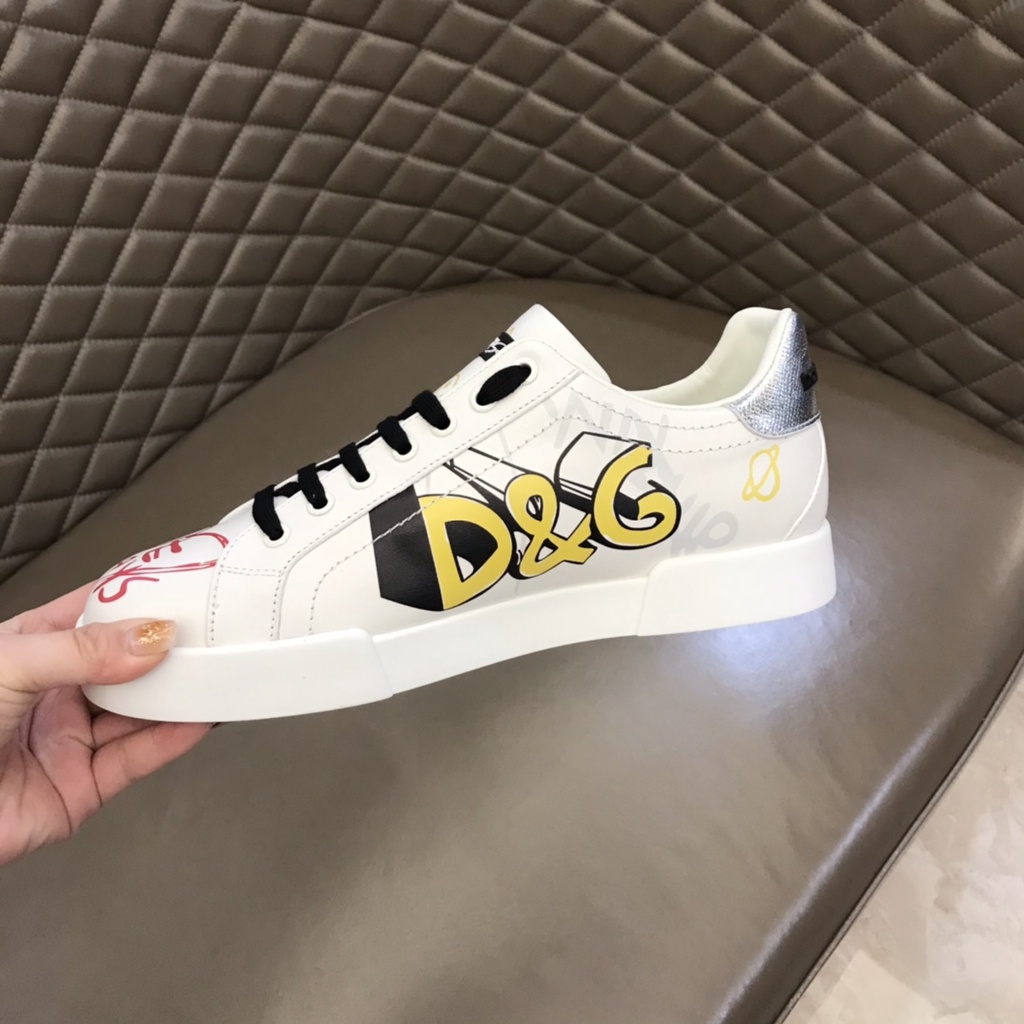 Giày sneaker nam da thật thời trang cao cấp Docle & Gabbana DG phong cách trẻ trung, năng động