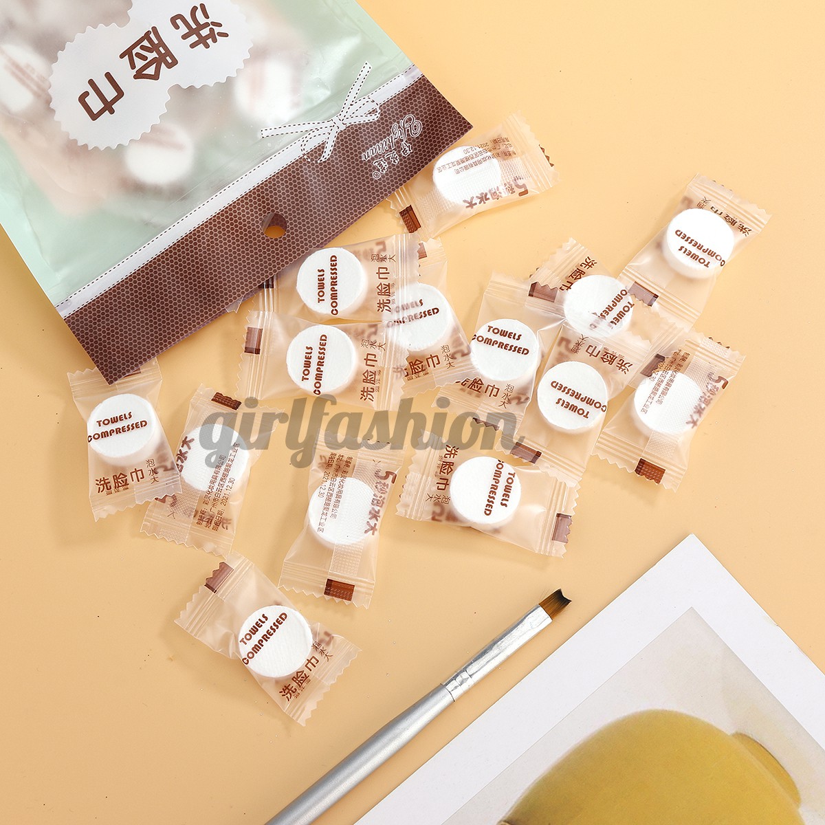 (Hàng Mới Về) Set 50 Khăn Cotton Nén Rửa Mặt Dùng Một Lần Tiện Dụng Cho Du Lịch