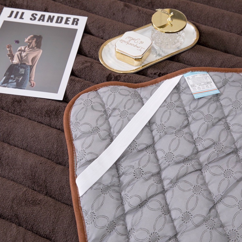 Thảm Nỉ, Thảm Cừu Đa Năng Trải Giường Trải Sàn 3 Lớp Siêu Dày, Siêu Ấm Tổng Hợp Mẫu Trơn