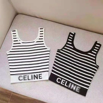 Lisa blackpink Áo Hai Dây Kẻ Sọc Đen Trắng In Chữ Thời Trang