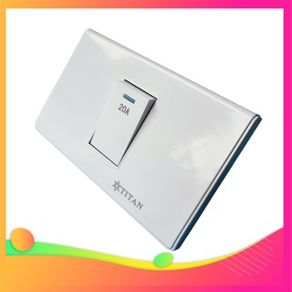 Mặt 1 công tắc 20a titan white