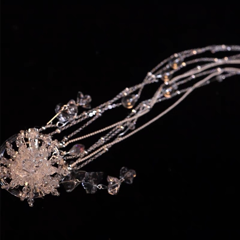 Kẹp Tóc Hình Hoa Đính Đá Pha Lê Tua Rua Thời Trang