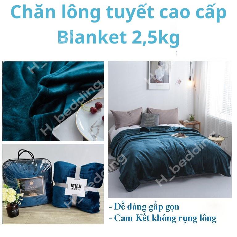 Chăn lông tuyết Muji(blanket) Cao cấp-Chăn lông thỏ nhập khẩu loại 1 siêu mềm mịn_co giãn 4 chiều kích thước 2mx2m3
