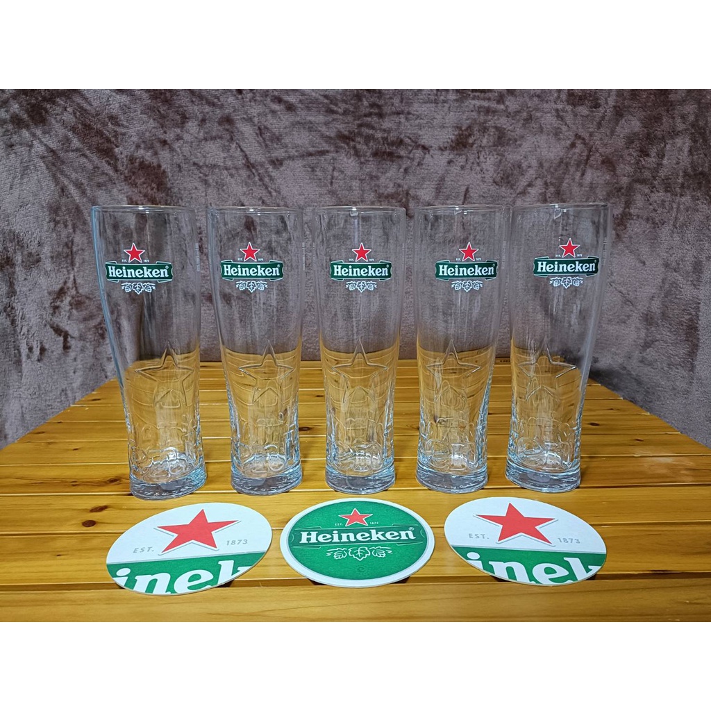 Bia Heineken Glass 500ml Tem họa tiết ngôi sao