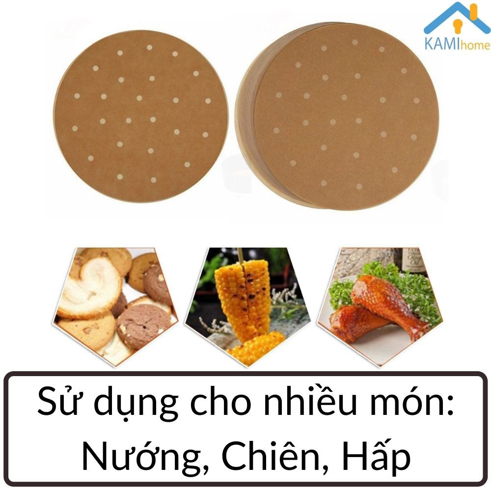 Giấy nến thấm dầu ăn cho món Nướng Chiên Hấp (Bộ 100 tờ) mã 20056 Kami