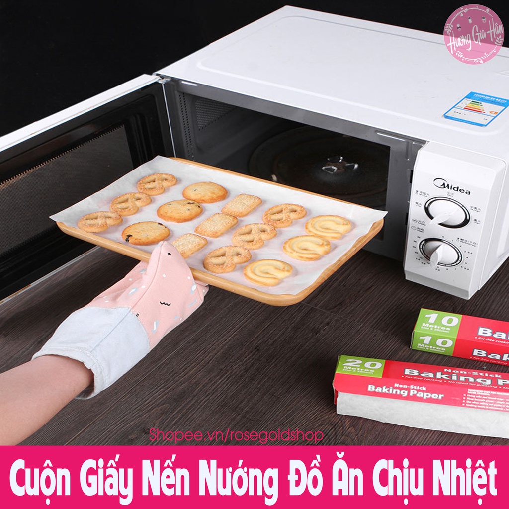 Giấy Nến Chịu Nhiệt Chống Dính Không Thấm Dầu Lót Nướng Bánh, Nướng Thịt Size 30x5m, Hấp Bánh