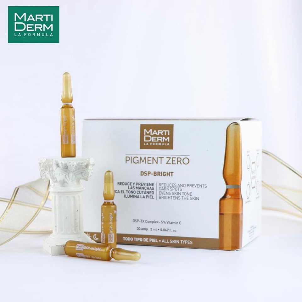 Ampoule Serum MartiDerm Pigment Zero DSP Bright Dưỡng Sáng Đều Màu Da, Giảm Mờ Đốm Sắc Tố Thâm