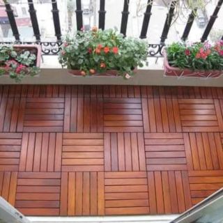 12 tấm Ván sàn gỗ ngoài trời( sơn pu 3 lớp )