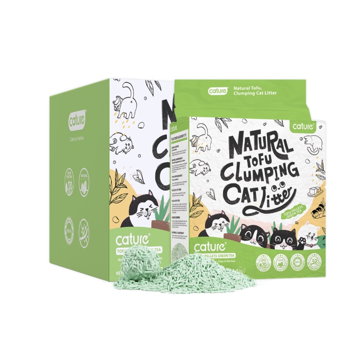 Cát vệ sinh hữu cơ cho mèo Cature Natural Tofu Clumping hương sữa 6L và 7L