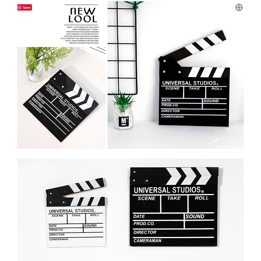 Bảng Clapper Board, đạo cụ quay phim chụp ảnh- chất liệu gỗ- kích thước 27 x 30cm