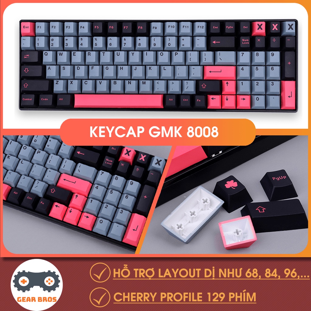 Keycap Cho Bàn Phím Cơ GMK 8008 Thick PBT Cherry Profile 129 Phím