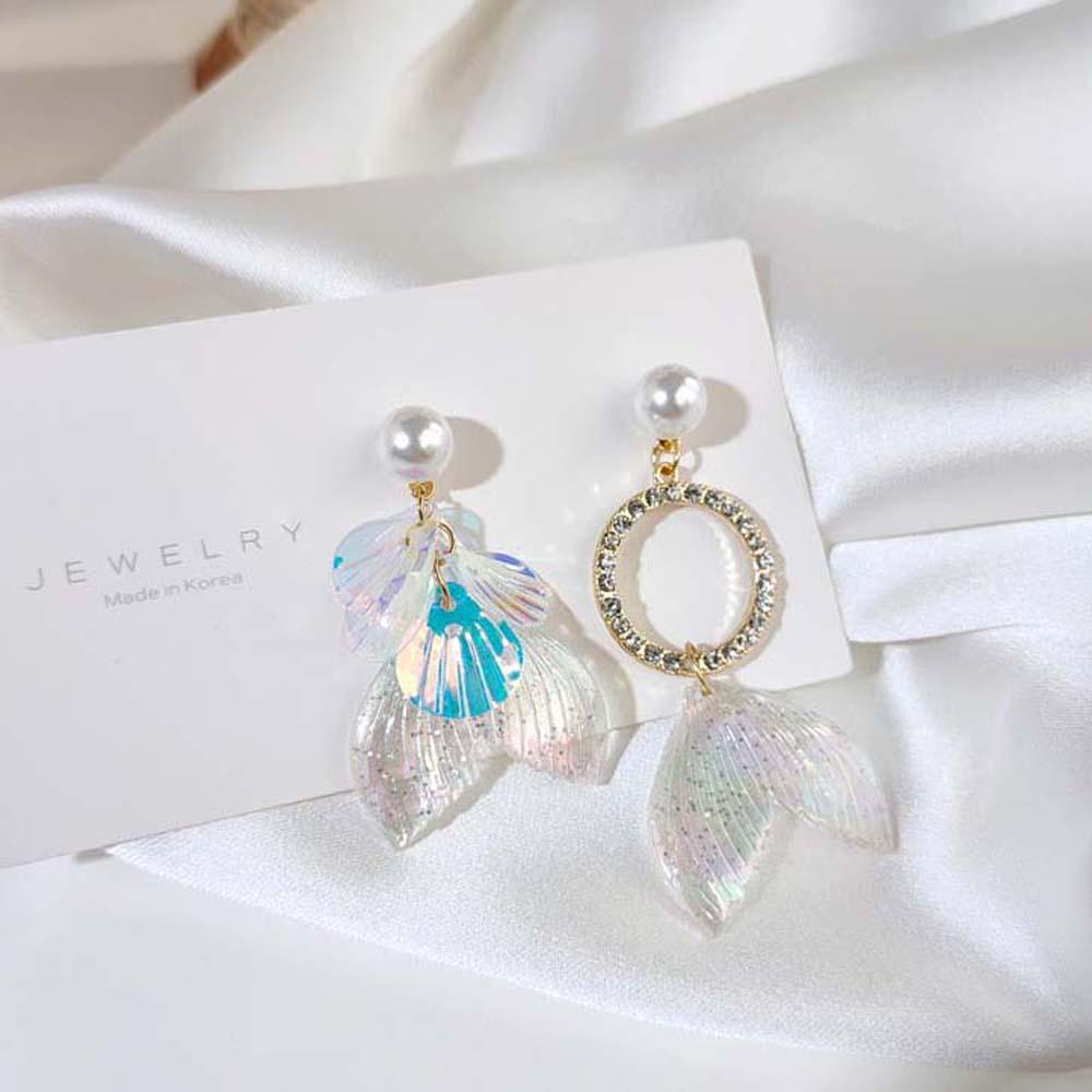 Bông Tai Hình Đuôi Cá Bằng Hợp Kim Acrylic Phong Cách Thời Trang Hàn Quốc