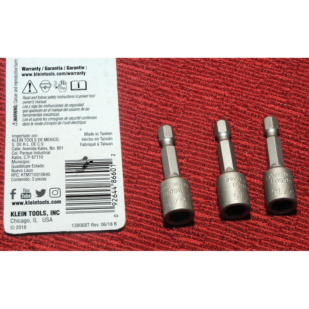 Đầu bắn vit 8mm - klein tools