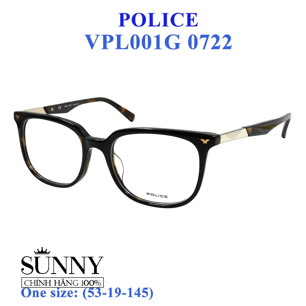 Gọng kính thời trang chính hãng nhiều màu Police VPL001G, thiết kế dễ đeo bảo vệ mắt