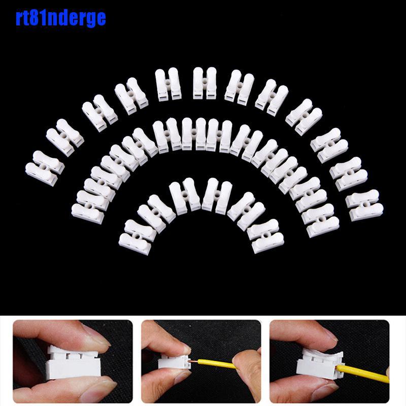 Set 30 Đầu Nối Tự Khóa Dây Cáp 2Pin Màu Trắng