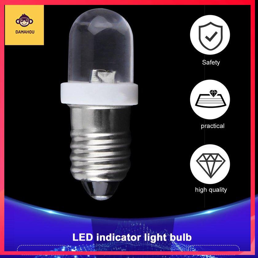 【Trong kho】E10 LED cơ sở chỉ thị bóng đèn Bóng đèn trắng lạnh 24 V DC Đèn chiếu sáng