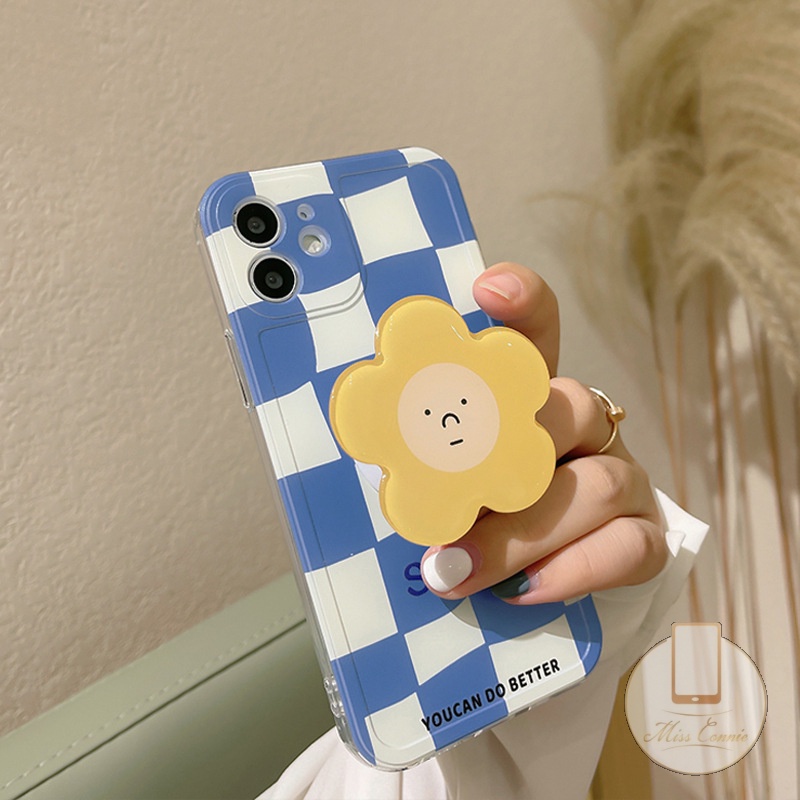 Ốp điện thoại ca rô vuông kèm chân đế thích hợp cho iPhone 12 11 Pro Max XS MAX XR 7 8 6 6s Plus 7Plus SE 2020