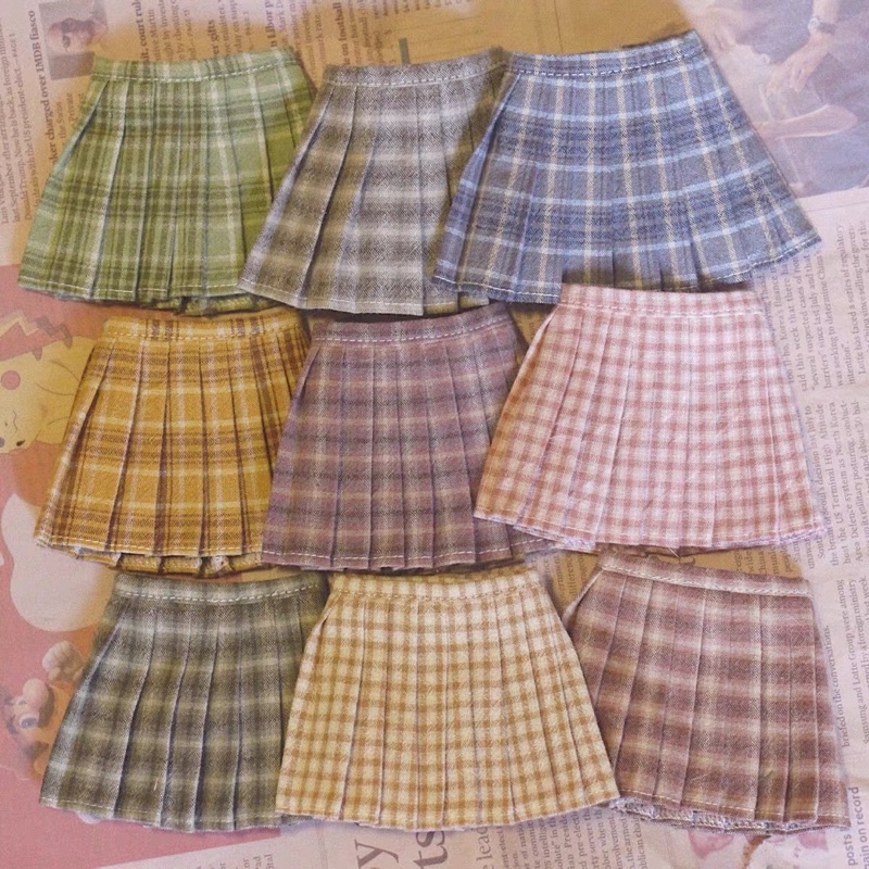 Chân váy xếp ly cho búp bê ob11 1/8 1/6 xinyi