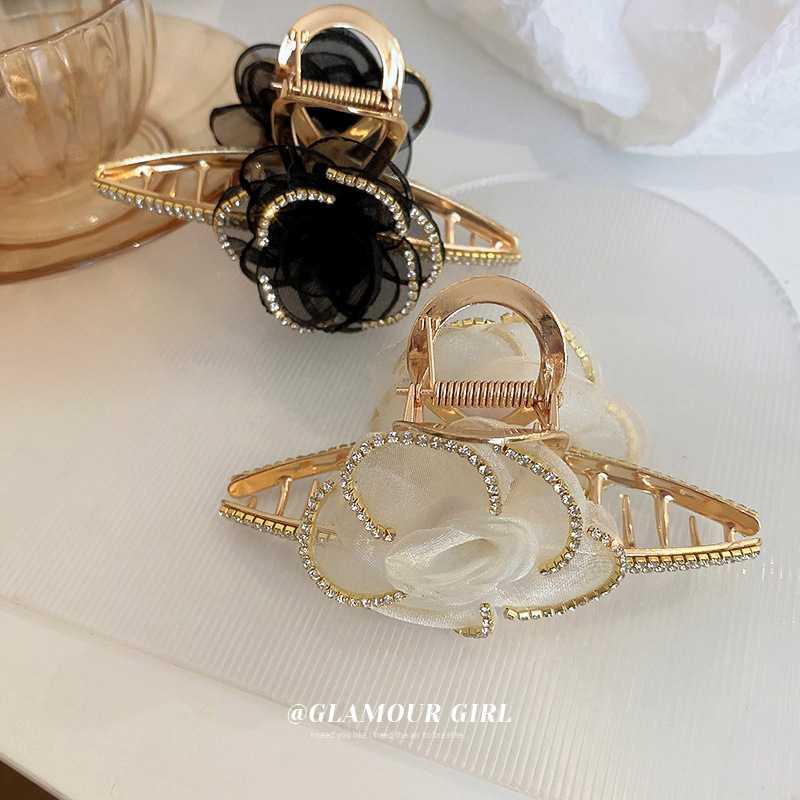 Kẹp Tóc Hình Hoa Mặt Sau Phong Cách Hàn Quốc Thời Trang Cho Nữ