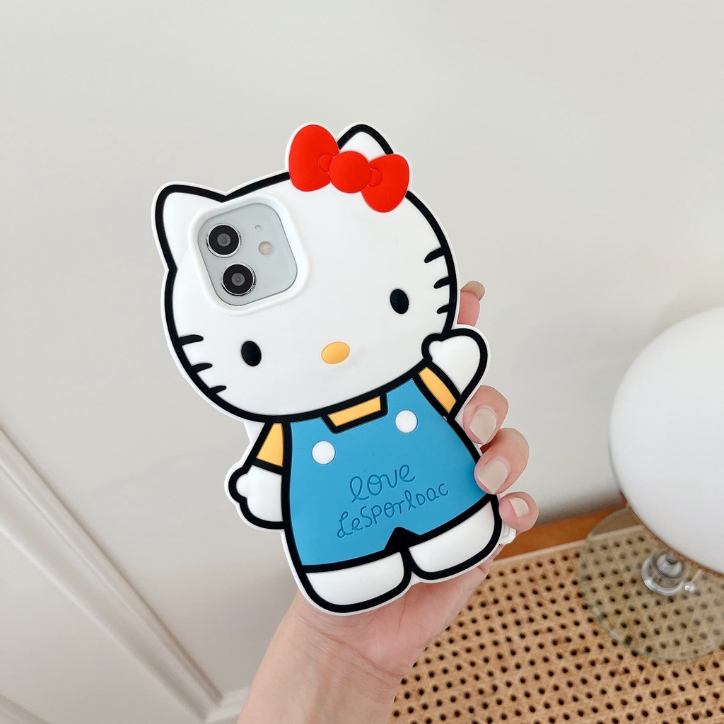 Ốp Điện Thoại Silicon Mềm Chống Sốc Hình Mèo Kitty 3D Cho iPhone 14Promax / 14 / 13Promax / 13 / 12 / 11 / XS / 7P