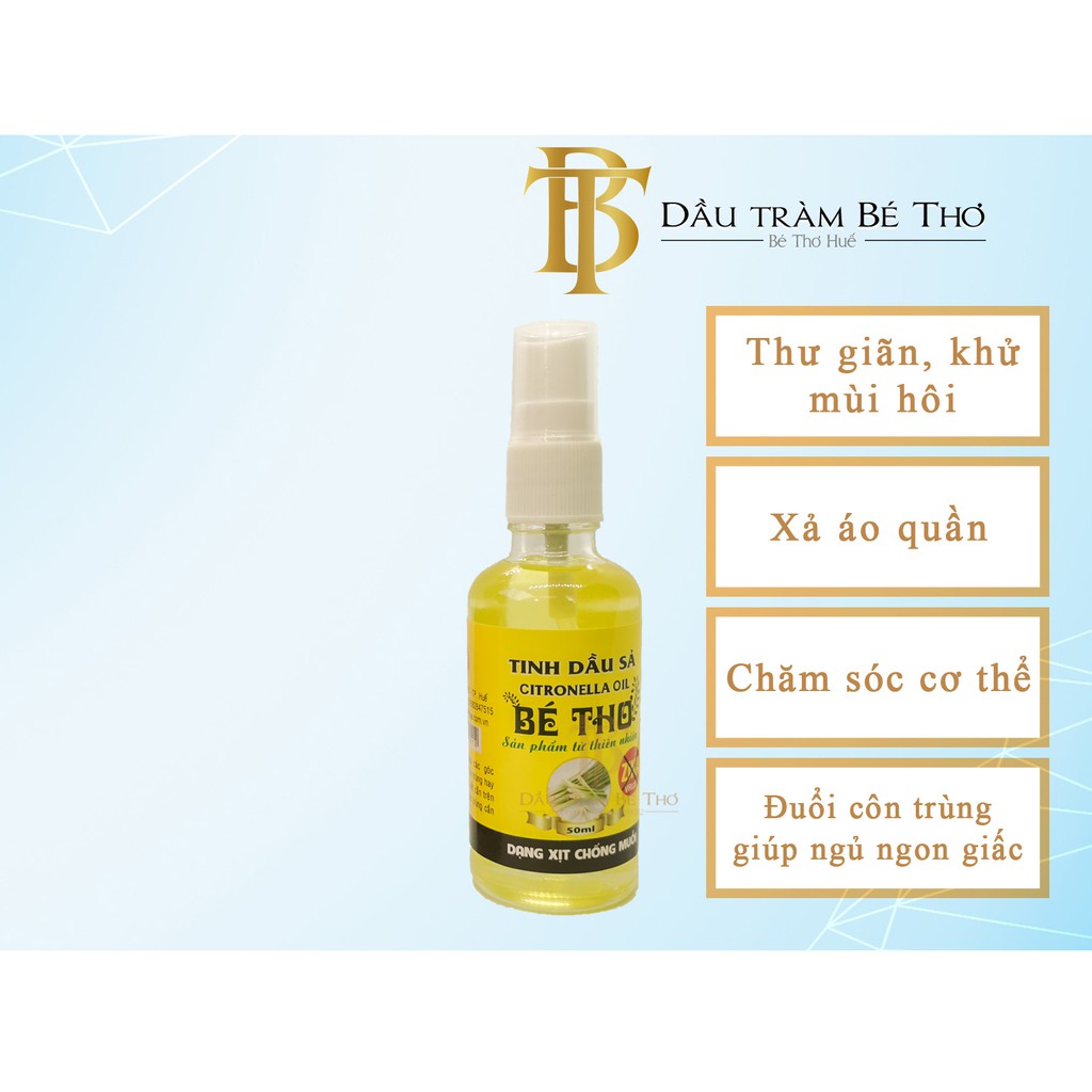 Tinh dầu Sả Java Nguyên chất (Chính hãng Công ty Tinh dầu Bé Thơ)