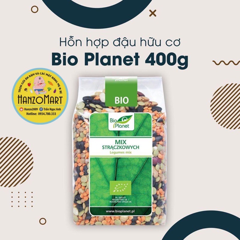 Hỗn hợp đậu / hạt mix hữu cơ Bio Planet 400gr nguyên túi