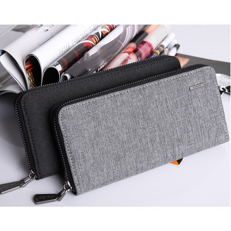 (XẢ KHO 1 NGÀY) Ví nam ví ngắn cầm tay dáng ngang chất jeans không xù