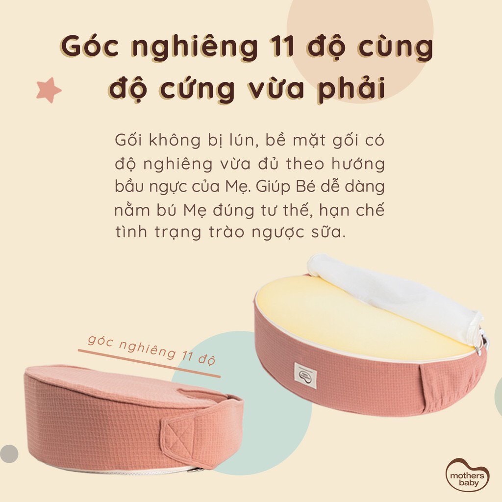 [Mã BMBAU300 giảm 7% đơn 499K] Gối Cho Bé Bú, Chống Trào Ngược Thương Hiệu Mothersbaby Hàn Quốc