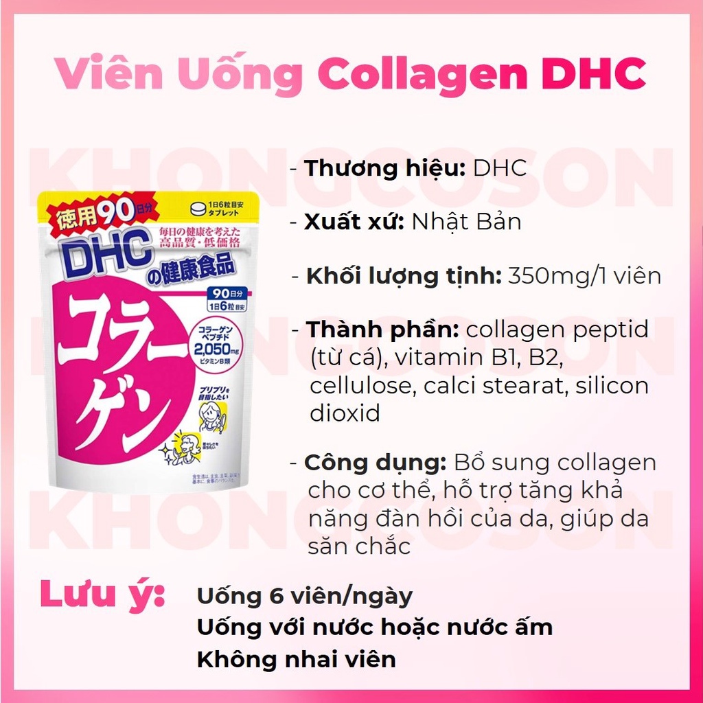 Viên Uống Collagen DHC Chống Lão Hóa Đẹp Da Nhật Bản Colagen 30 và 90 ngày 360 viên - Khongcoson