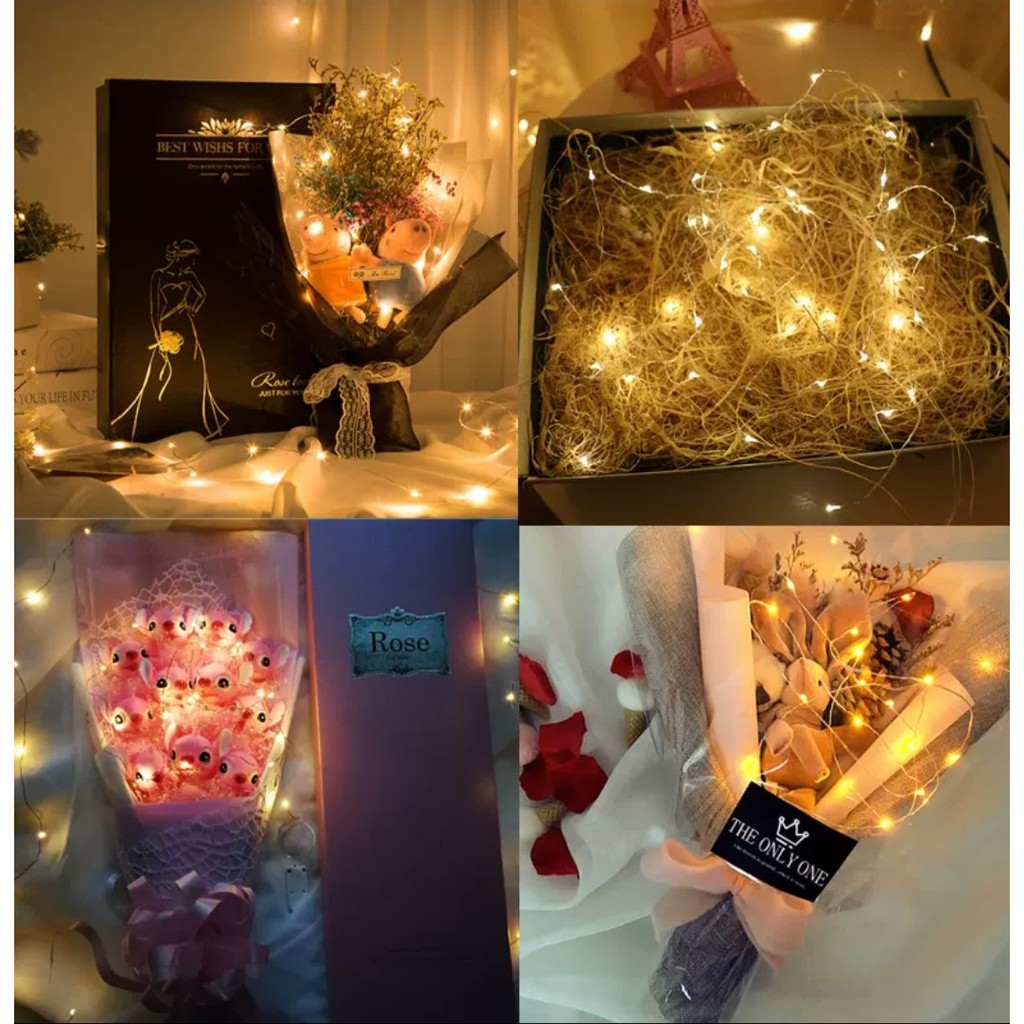 Đèn led đom đóm – đèn fairy light dây đèn trang trí phòng ngủ bó hoa, hộp quà, decor chụp ảnh độc đáo