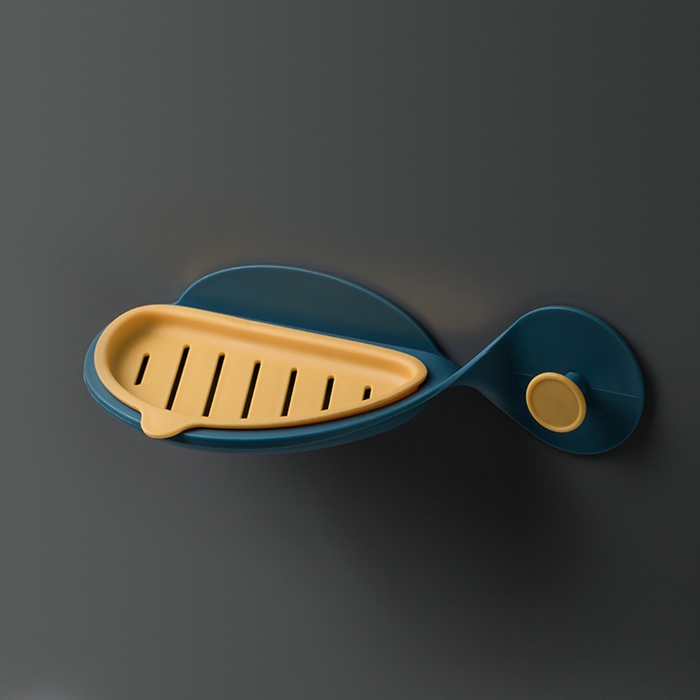 【COD】Kệ để xà phòng gắn tường nhà tắm/nhà bếp hình cá kèm móc treo không cần khoan lỗ tiện dụng