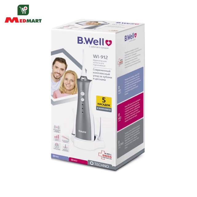 Máy Tăm Nước Vệ Sinh Răng Miệng B.Well Swiss WI-912 [Nhập Khẩu Thụy Sỹ], Bảo Hành Chính Hãng 2 Năm - Medmart