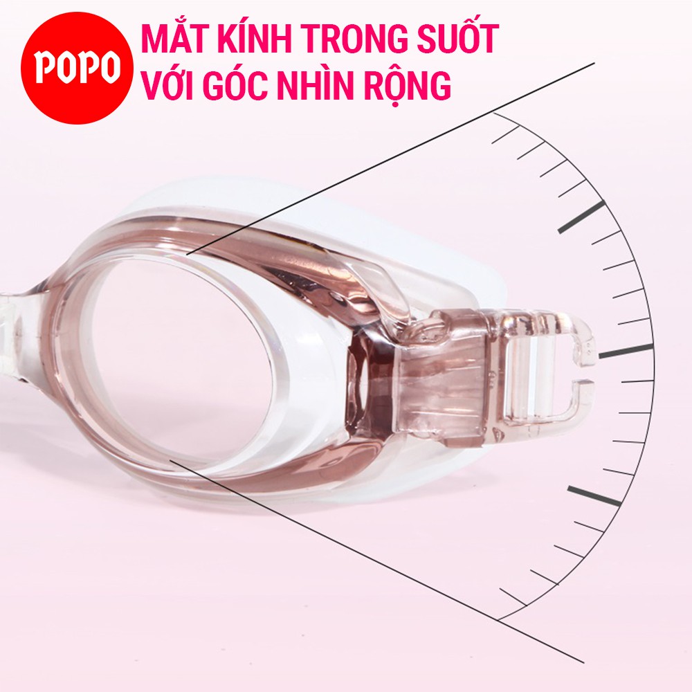 Kính bơi cận thị có độ cận thị 1,5 đến 8.0 độ POPO 5100XANH kính bơi người lớn nam nữ trẻ em trên 6 tuổi, chống UV