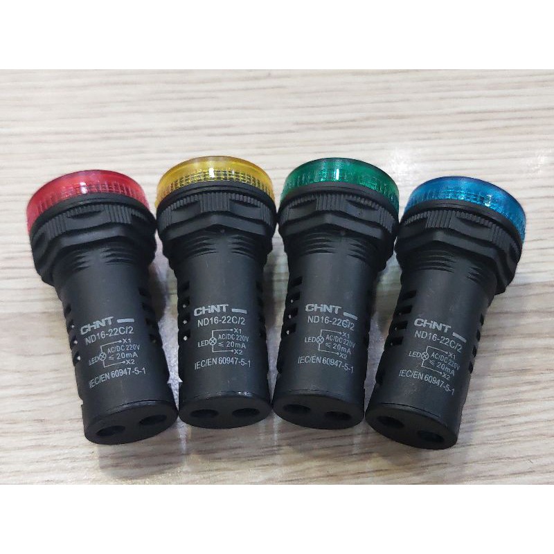 Đèn báo pha 220V phi 22 ND16-22C/2 220V Chint
