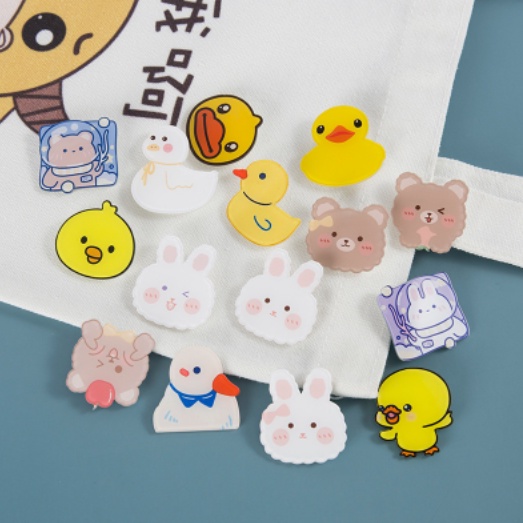 Ghim Cài Áo Hình Vịt Hoạt Hình Bằng Acrylic Phong Cách Nhật Hàn Dễ Thương